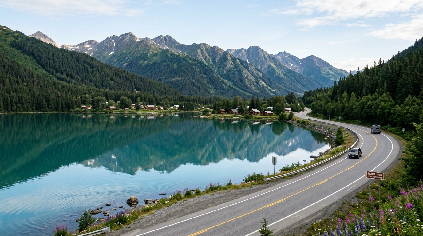 Moose Pass along Upper Trail Lake Alaska